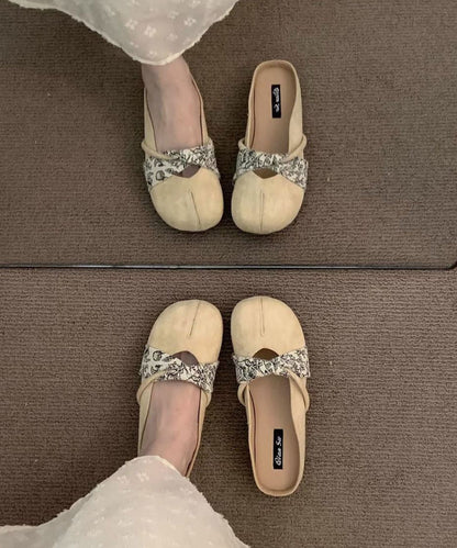 Yellow Suede Boutique Splicing Slide Sandals