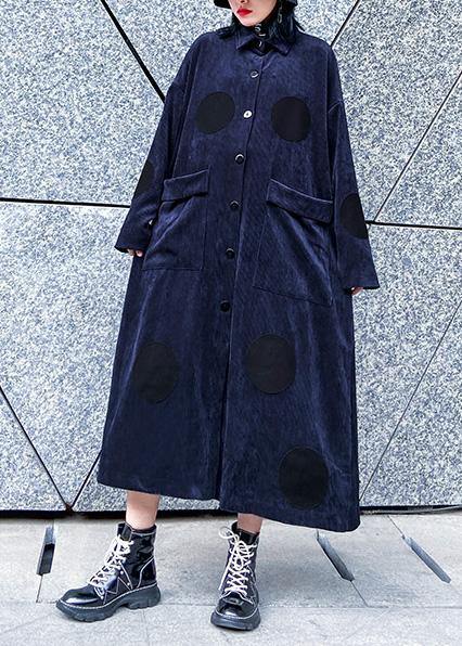 Big Pockets Fine Winter Trench Coat Navy Silhouette Jackets