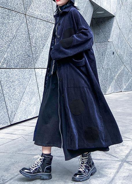 Big Pockets Fine Winter Trench Coat Navy Silhouette Jackets