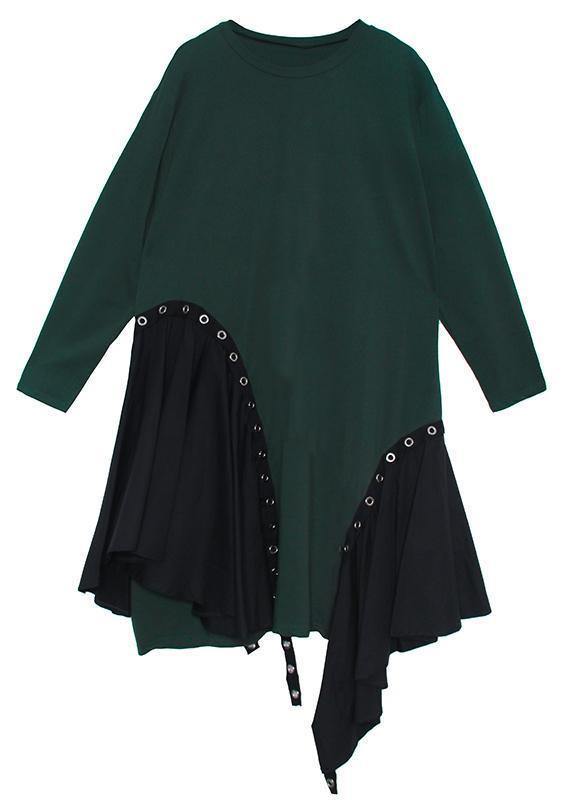 Black Quilting Dresses O Neck Patchwork Art Dress