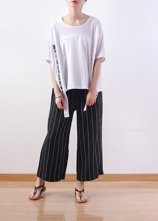 O Neck Cotton Shirts Shirts White Blouses Summer