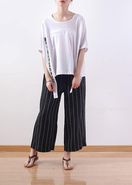 O Neck Cotton Shirts Shirts White Blouses Summer