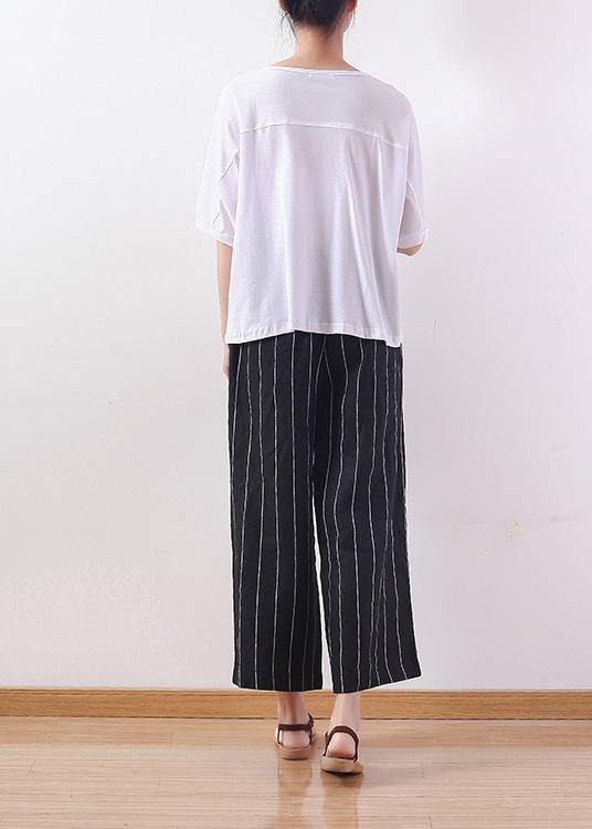 O Neck Cotton Shirts Shirts White Blouses Summer
