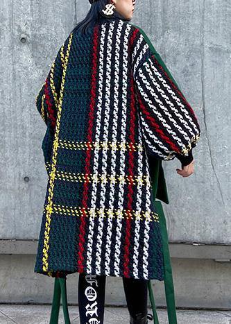Patchwork Cotton Side Open Tunic Top Tunic Tops Green Dress