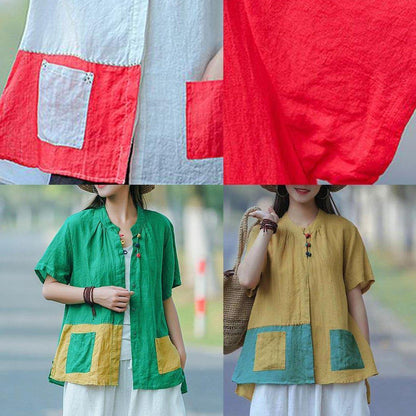 Shirts Cotton Literary White Summer Cardigan Short Sleeve Shirt