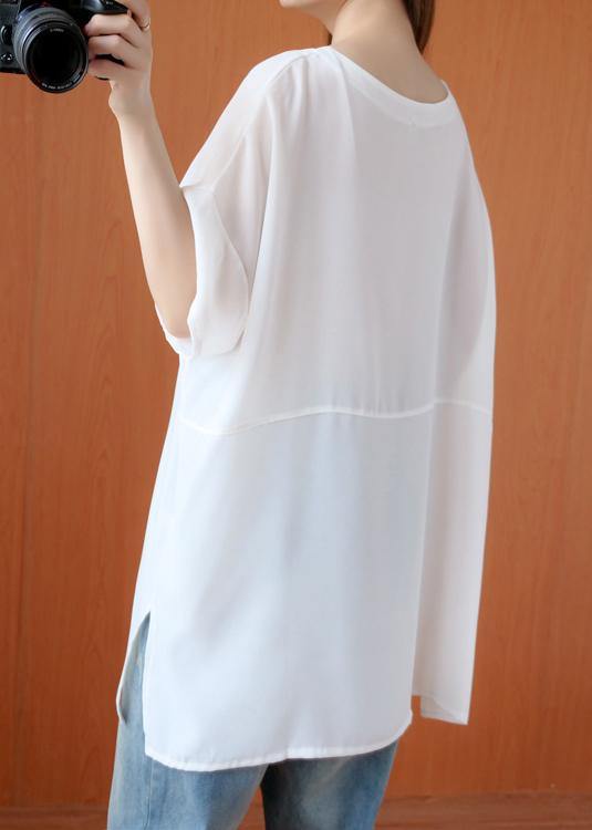 White Letter Clothes O Neck Oversized Summer Tops