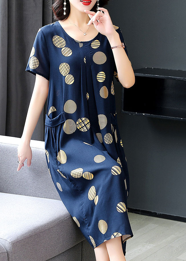 Coffee Dot Cotton Linen Summer Maxi Dresses