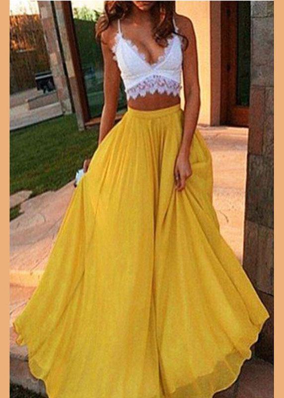 Chiffon Pure-color Full-skirted Holiday Beach Dress Fairy Skirt