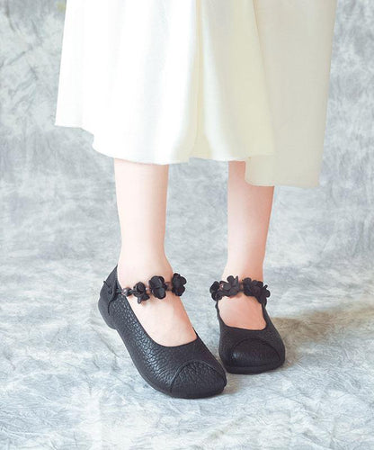 Chocolate Cowhide Leather Buckle Strap Loafers for