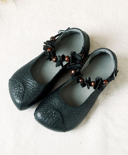 Chocolate Cowhide Leather Buckle Strap Loafers for