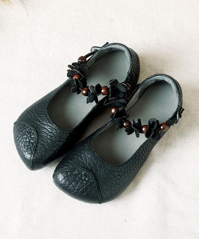 Chocolate Cowhide Leather Buckle Strap Loafers for