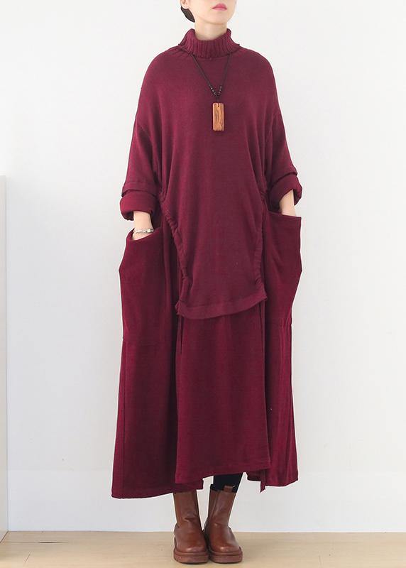 Christmas Black Sweater Dress Outfit Diy High Neck Largo Spring Knitwear