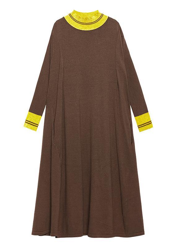 Christmas O Neck Extra Large Hem Sweater Dress Outfit Design Chocolate Hipster Sweater Dresses