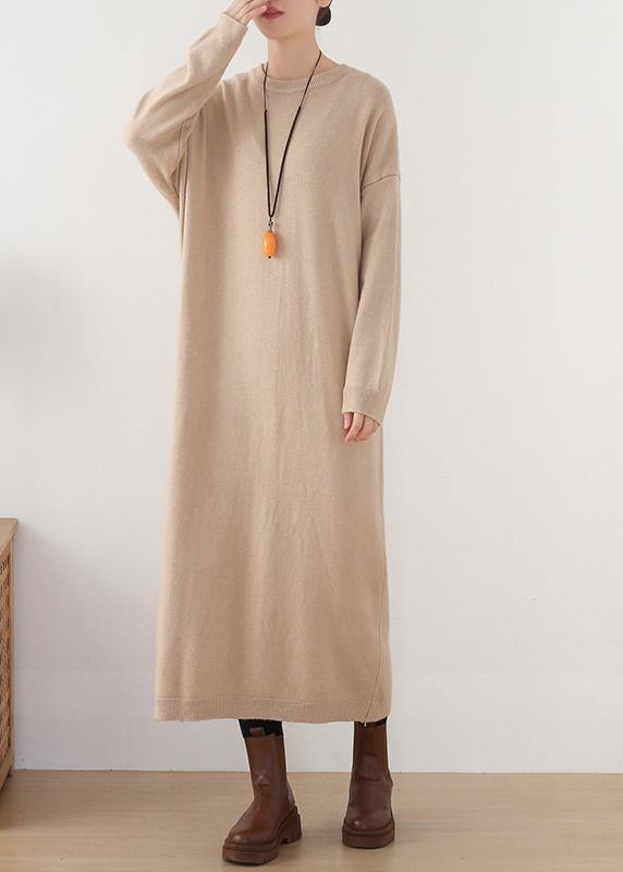 Christmas Warm Sweater O Neckweather Diy Nude Oversized Knit Dresses