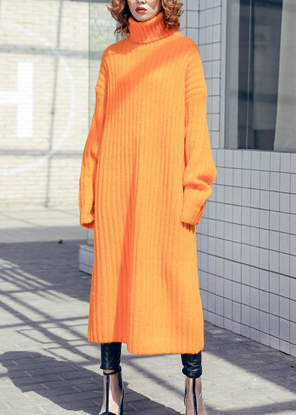 Chunky Orange Sweater Weather High Neck Tejidos Fall Knitwear