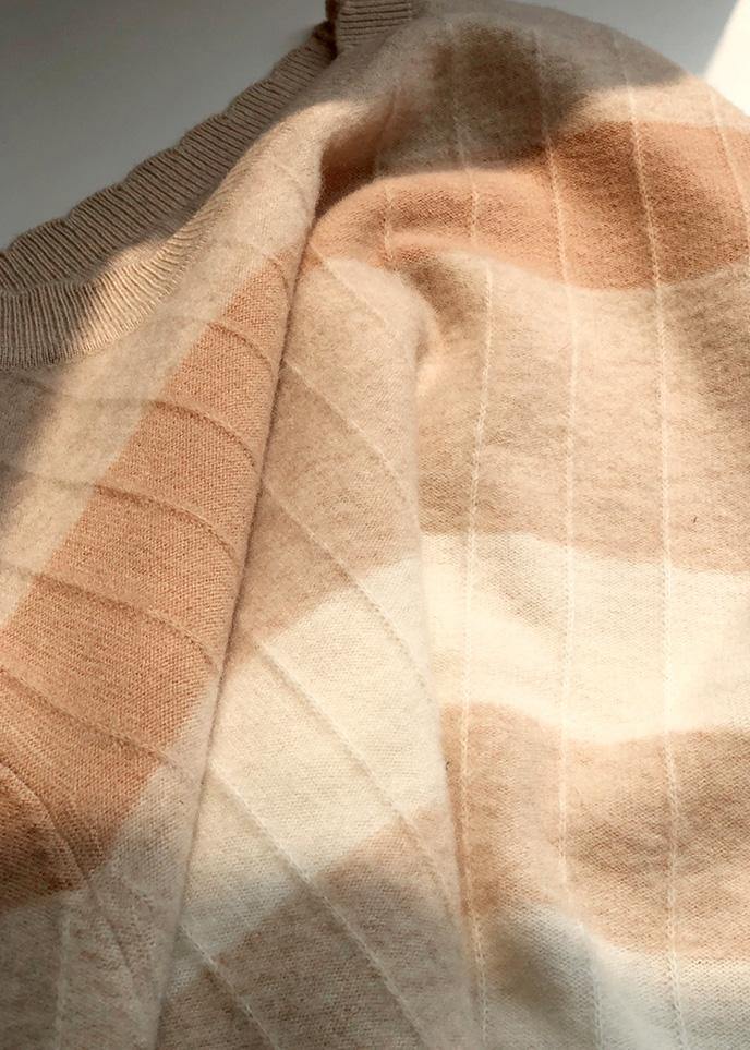 Chunky Striped Sweaters O Neck Long Sleeve Top