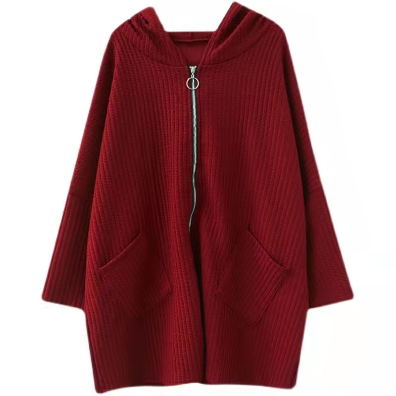 Chunky Red Jackets Plussize Hooded Thick