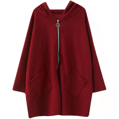 Chunky Red Jackets Plussize Hooded Thick