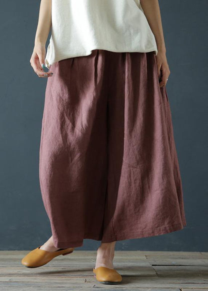 Chunxin Original Design Cotton and Linen Wide-leg Pants
