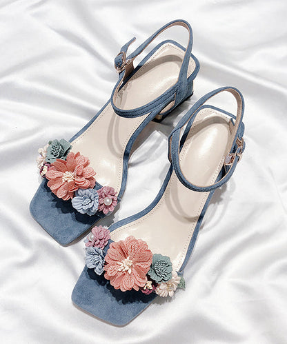 Classy Apricot Buckle Strap Chunky Heel Sandals Peep Toe