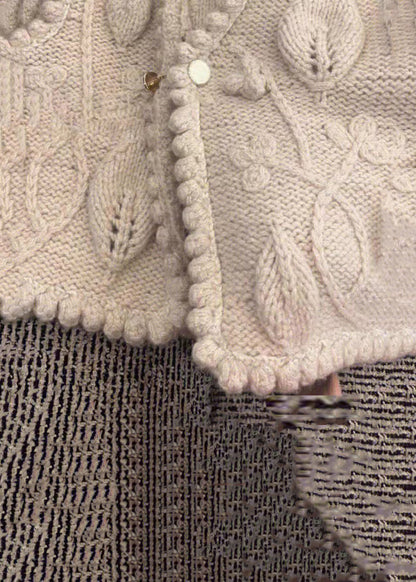 Classy Beige V Neck Button Cotton Knit Waistcoat Sleeveless