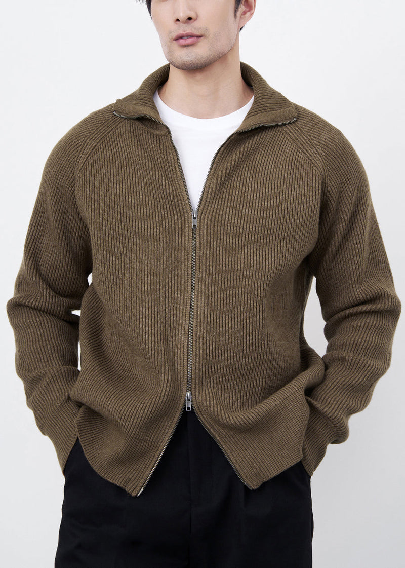 Classy Black Zip Up Cozy Knit Coat Spring