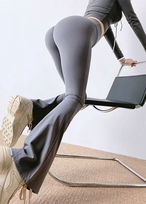 Classy Blue Butt Scrunch Yoga Pants Flare Leggings