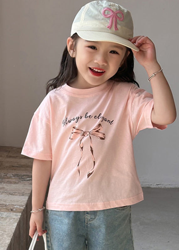Classy Blue O-neck Patchwork Kids Top Summer