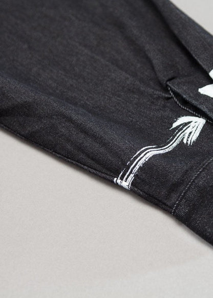 Classy Cotton Quilting Clothes Black Cotton Graffiti Arrow Loose Dress