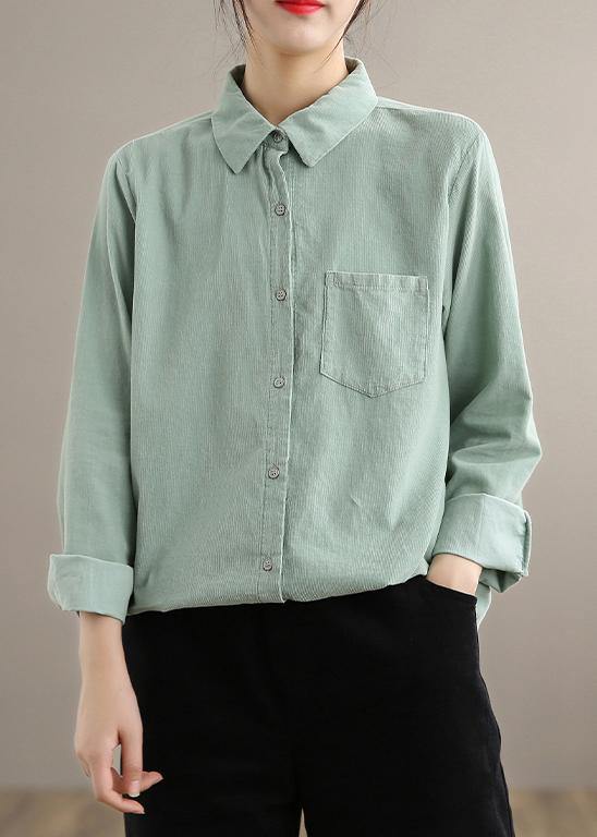 Classy Green Top Lapel Pockets Vestidos De Lino Spring Top