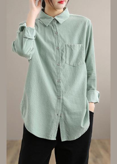 Classy Green Top Lapel Pockets Vestidos De Lino Spring Top