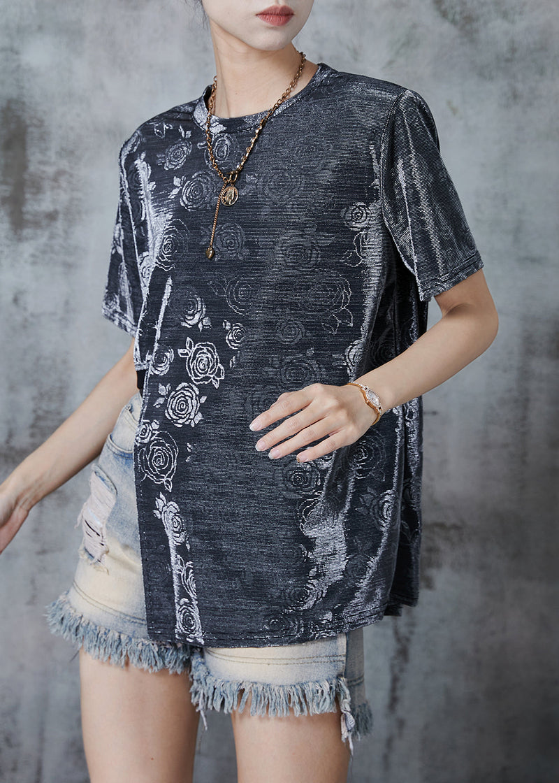 Classy Grey Asymmetrical Cotton Tank Tops Summer