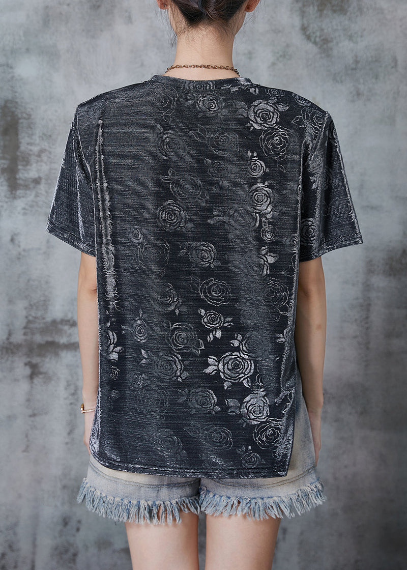 Classy Grey Asymmetrical Cotton Tank Tops Summer
