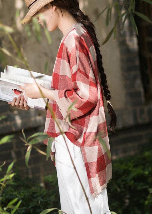 Classy Half Sleeve Spring Clothes Fashion Ideas Red Plaid Blouse