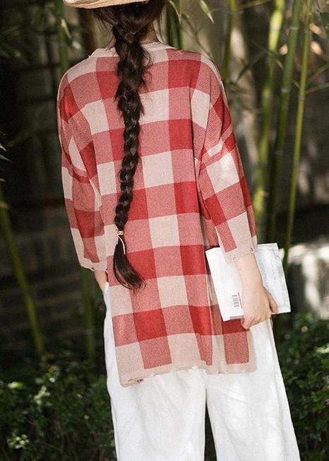 Classy Half Sleeve Spring Clothes Fashion Ideas Red Plaid Blouse