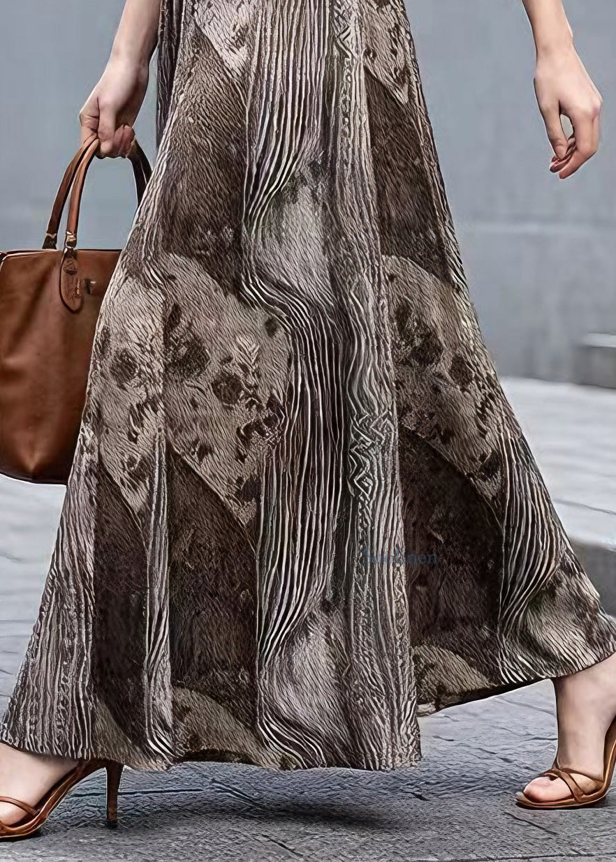 Classy High Waist Print Polyester Skirt Spring