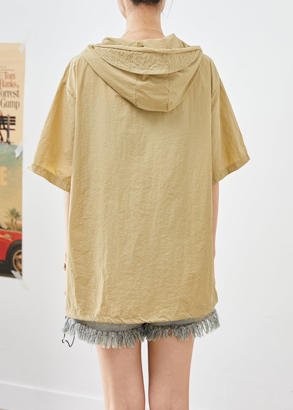 Classy Khaki Zip Up Pockets Upf 50+ Coat Jacket Summer