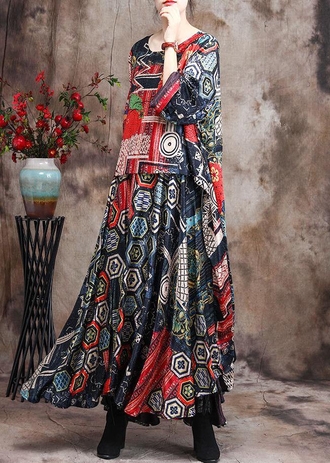 Luxy Asymmetric Silk Dress Print Art Dress