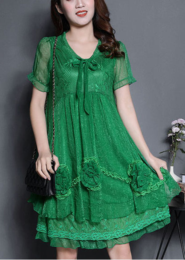 Classy Orange Silk Holiday Dress Summer