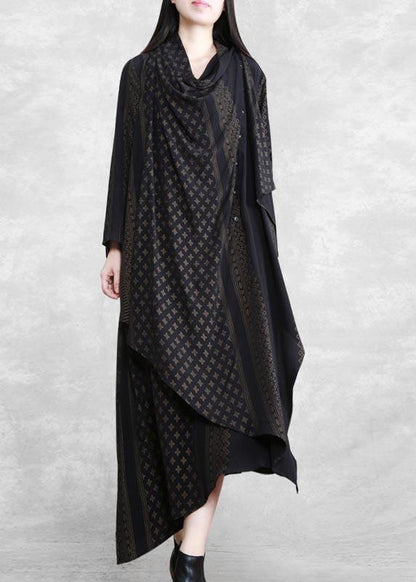 Classy Patchwork Tunics Outfits Chocolate Print a Line Dresses