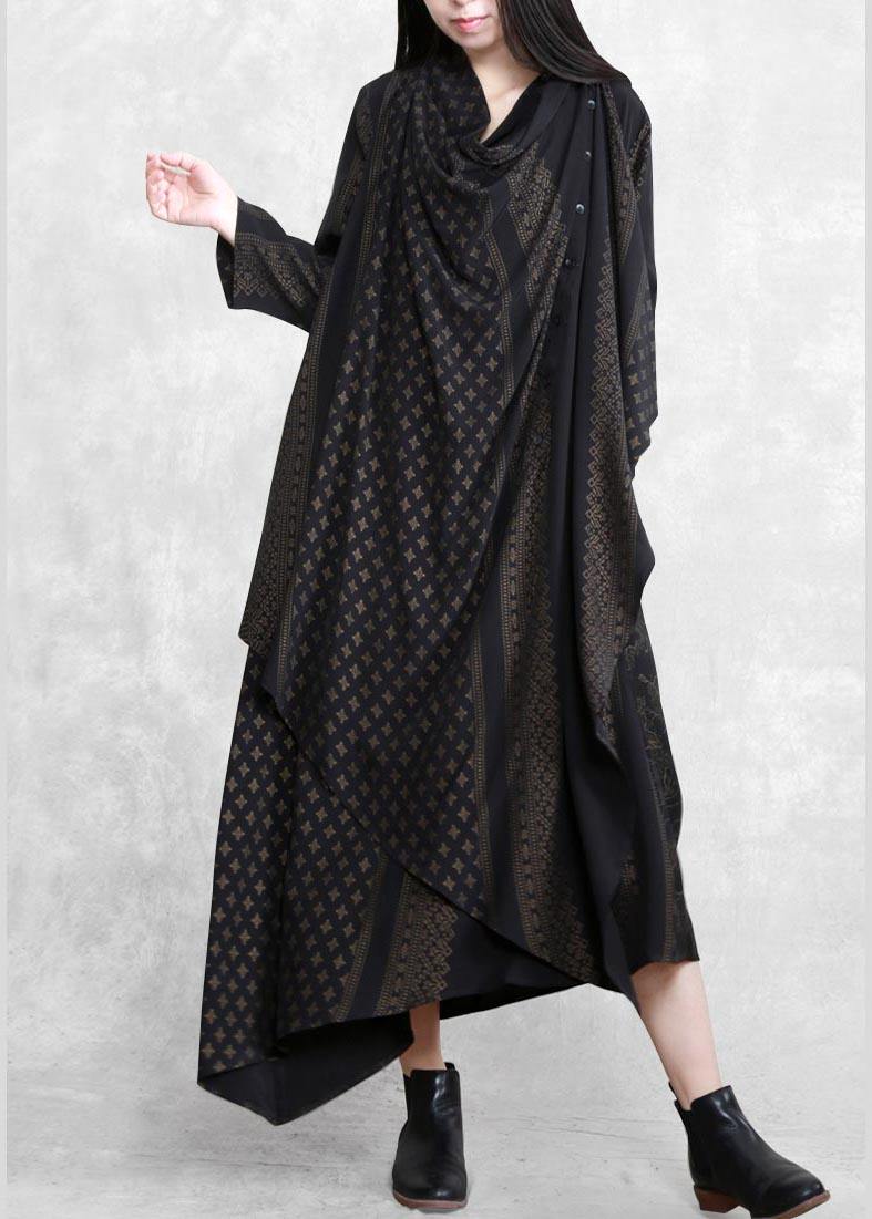 Classy Patchwork Tunics Outfits Chocolate Print a Line Dresses