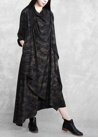 Classy Patchwork Tunics Outfits Chocolate Print a Line Dresses