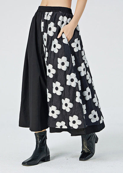 Classy White Patchwork a Line Skirts Summer
