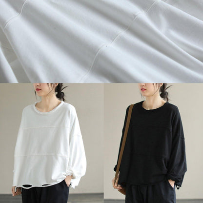 Classy White cotton Blouses For Women O Neck daily Spring top