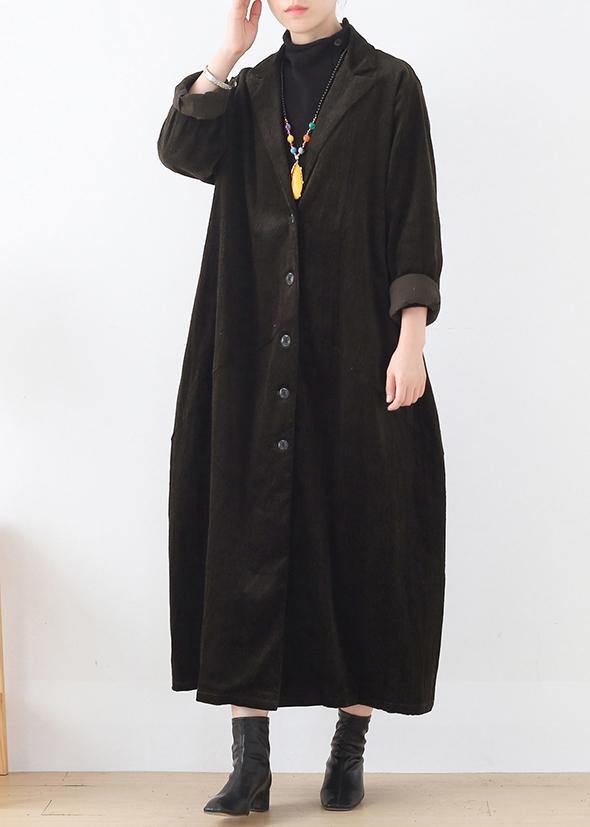 Classy Army Green Clothes Inspiration Suit Collar Striped Coats