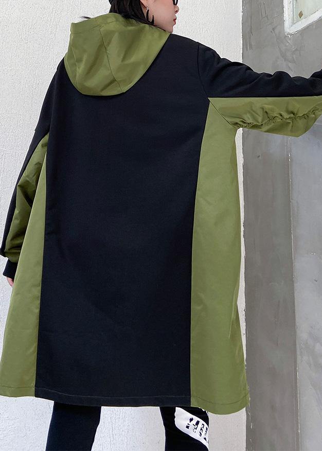 Classy Black Cotton Tunics Big Pockets Short Patchwork Dresses