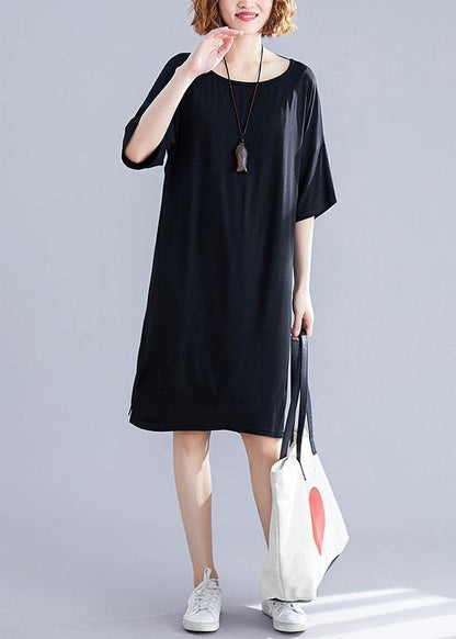 Classy Black Cotton Clothes Backless Cotton Summer Dresses