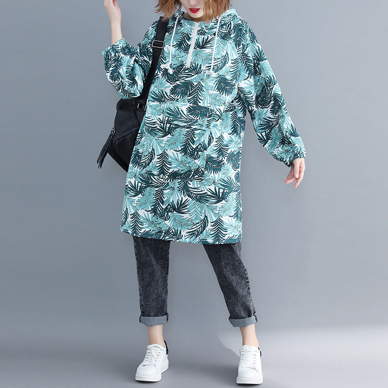 Classy Blue Cotton Tunic Dress Pakistani Ideas Hooded Art Print Dresses