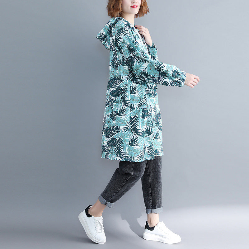 Classy Blue Cotton Tunic Dress Pakistani Ideas Hooded Art Print Dresses