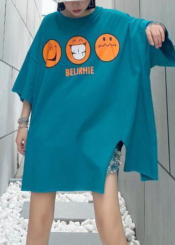 Classy Blue Pockets Cotton Clothes for O Neck Baggy a Line Summer Dresses